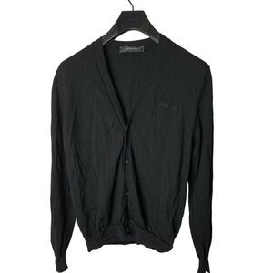 Versace wool cardigan sweater black size 52